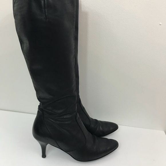 J. Crew Black Leather Tall Boots, 86767 Sz - 8,5 - Picture 3 of 8